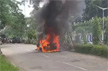 Car goes up in flames near CM Siddaramaiah’s residence; alert driver averts fire accident